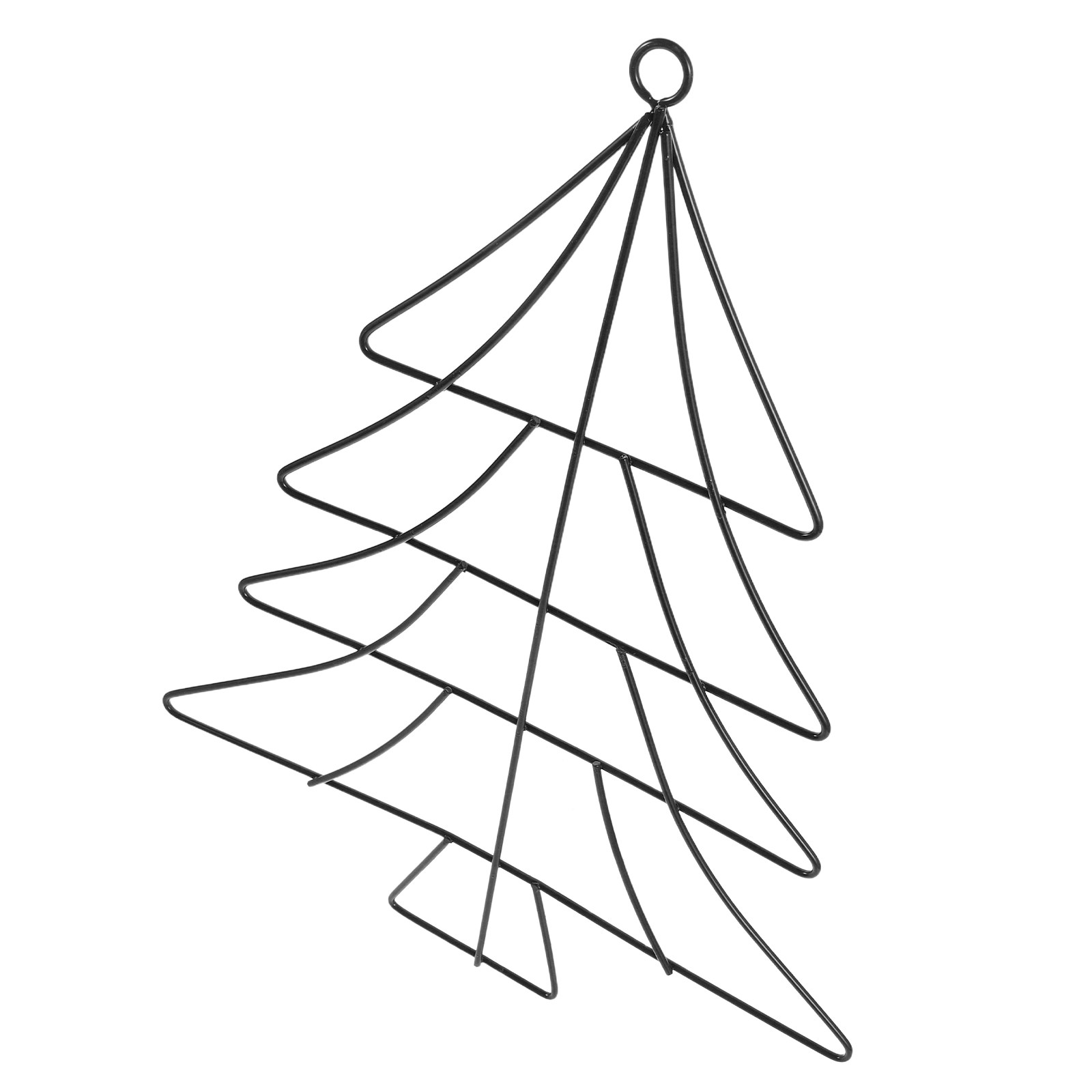 Wreath Form Wire - โครงพวงหรีดโลหะรูปต้นคริสต์มาส โครงพวงหรีดลวดเหล็ก สีดำ ขนาด 12.89x9.82x0.08 นิ้ว