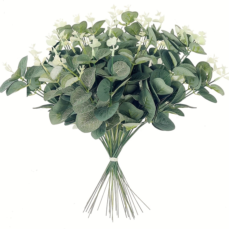 Eucalyptus Preserved - 5/10/15 ชิ้น ช่อดอกยูคาลิปตัสประดิษฐ์ ต้นไม้ปลอม สำหรับตกแต่งสวน งานแต่งงาน