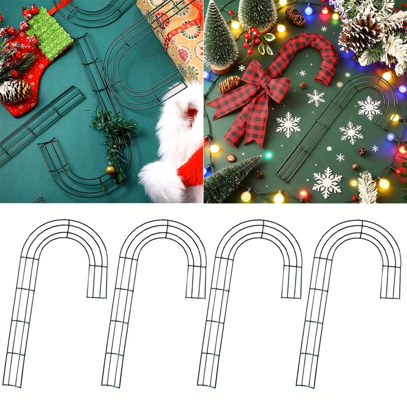 Wreath Form Wire - โครงลวดโลหะรูปตัว J สำหรับทำพวงหรีด, ฐานพวงหรีด DIY สำหรับงานฝีมือและตกแต่งในช่วงเทศกาลคริสต์มาส