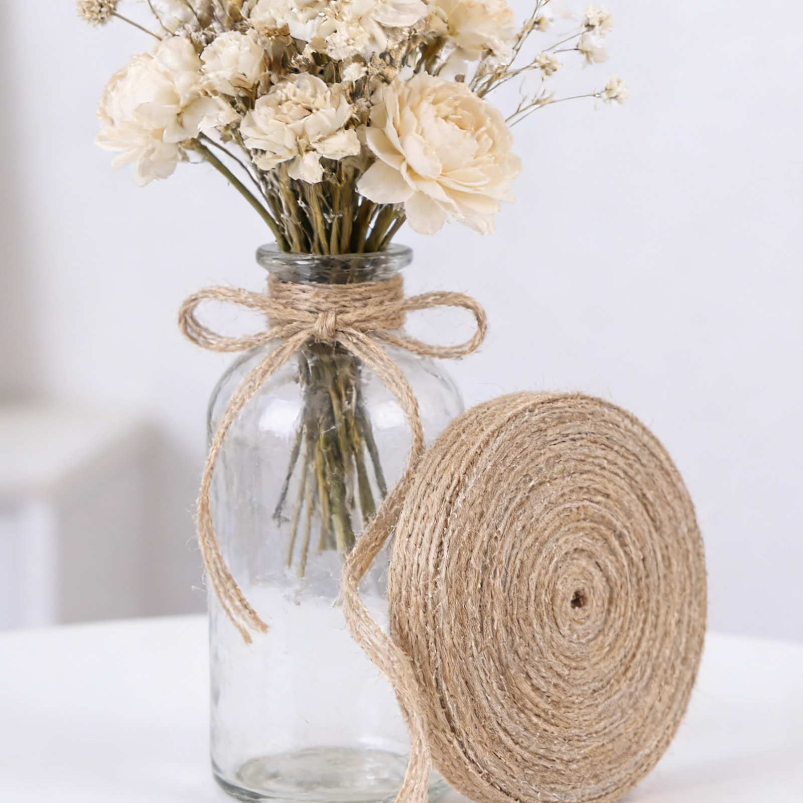 Twine Jute Natural - 2 ม้วน ริบบิ้นป่านธรรมชาติ เชือกป่านสไตล์รัสติก สำหรับห่อของขวัญ งานแต่งงาน