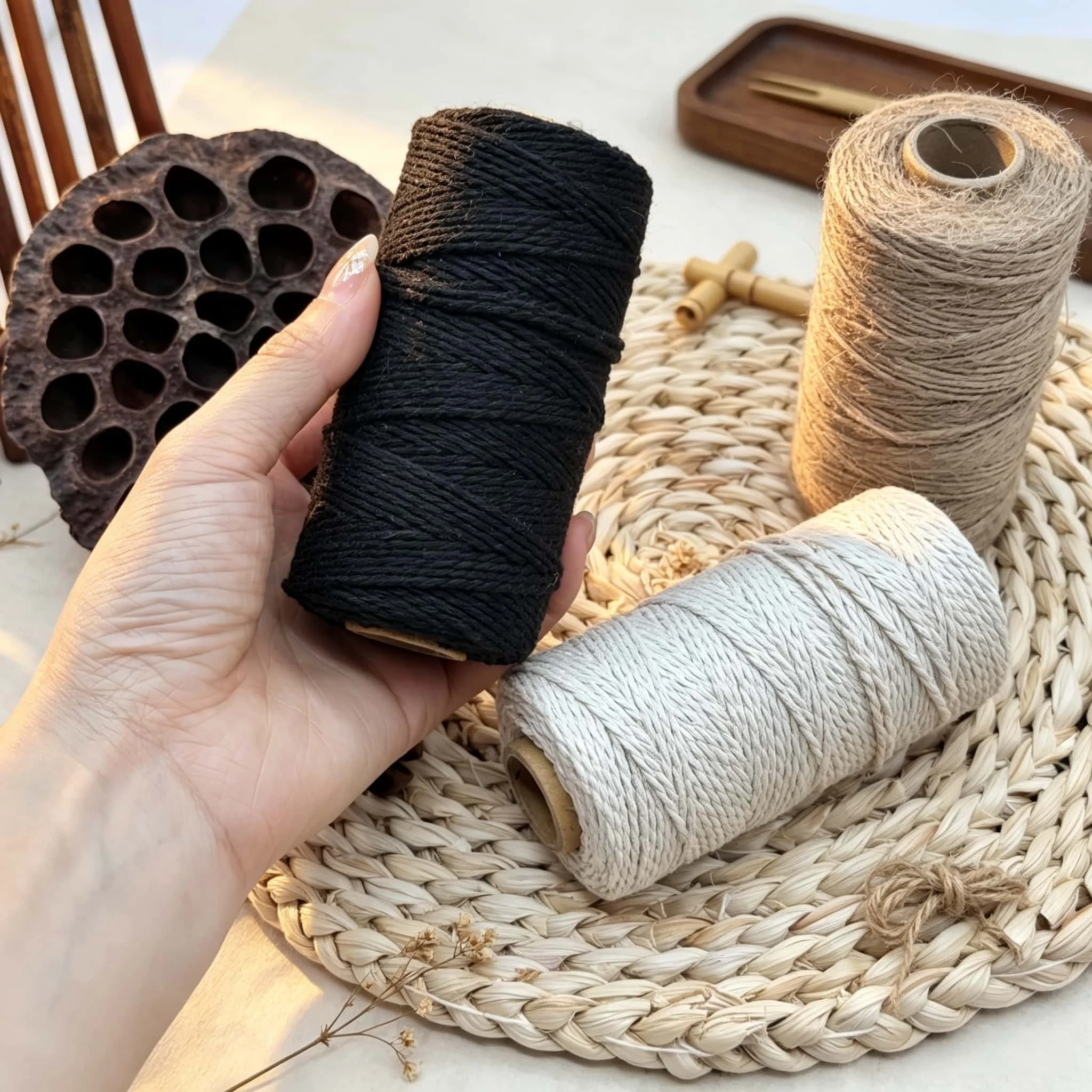 เชือกป่านฝ้าย 3 ม้วน รวม 300 เ - Twine Jute Natural บทวิจารณ์และราคา