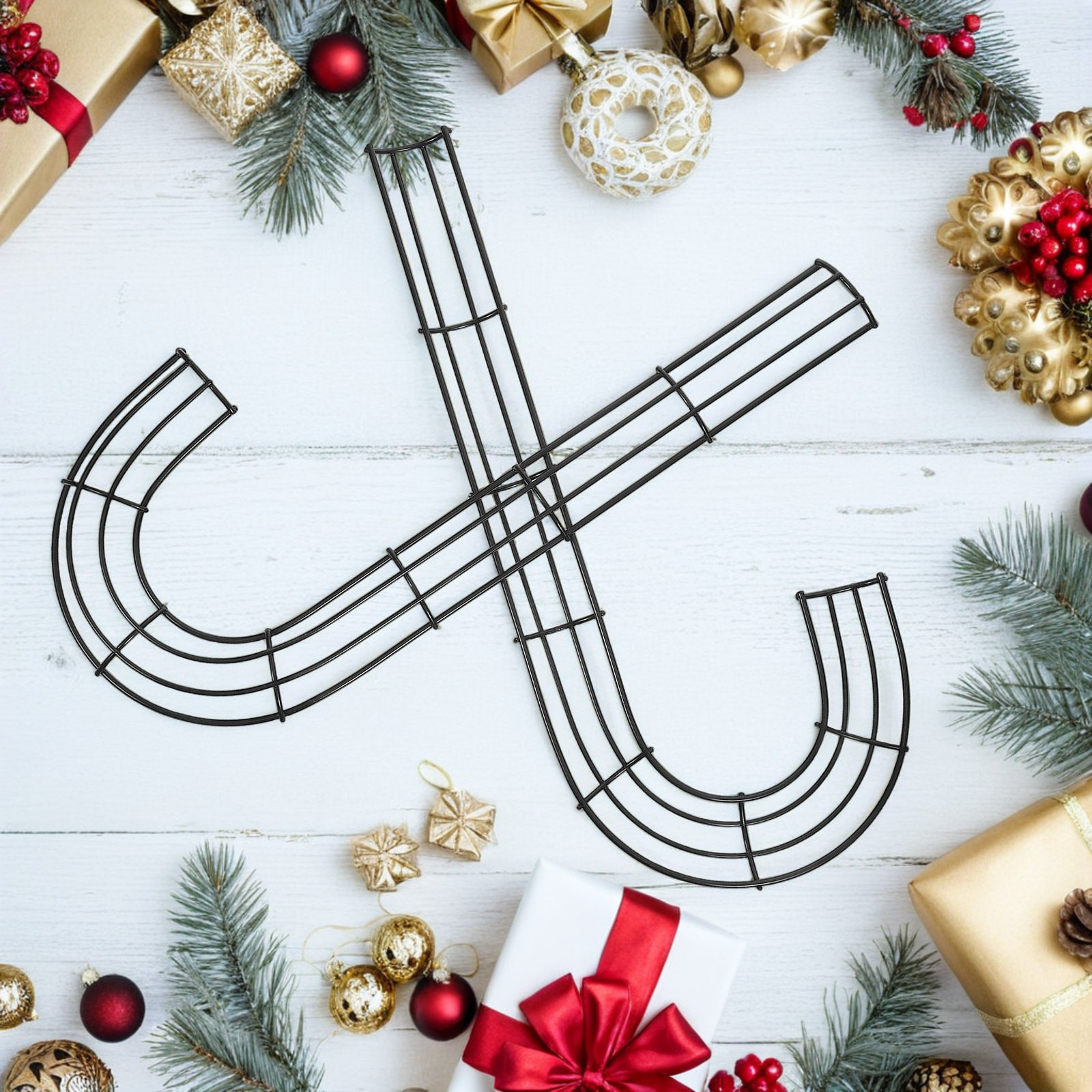 2 ชิ้น โครงพวงหรีดคริสต์มาสรูป - Wreath Form Wire บทวิจารณ์และราคา