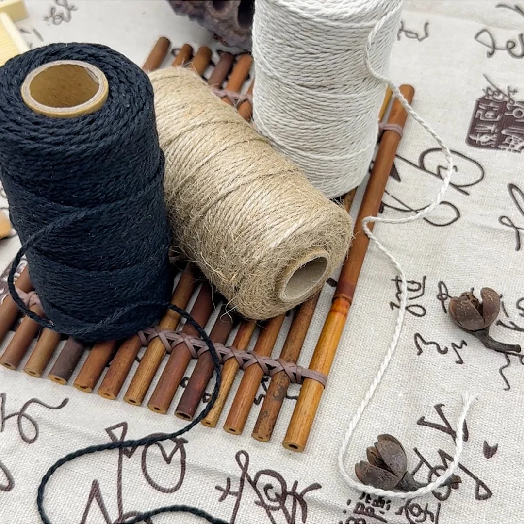 ชุดเชือกป่านธรรมชาติสีดำและขาว - Twine Jute Natural บทวิจารณ์และราคา